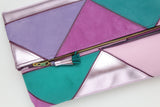 Geometric Prism Unique Leather Accents Clutch