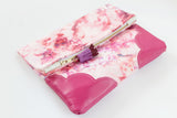 Dyed Watercolor Unique Leather Accents Clutch