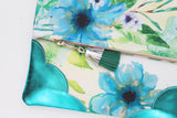 Floral Watercolor Unique Leather Accents Clutch