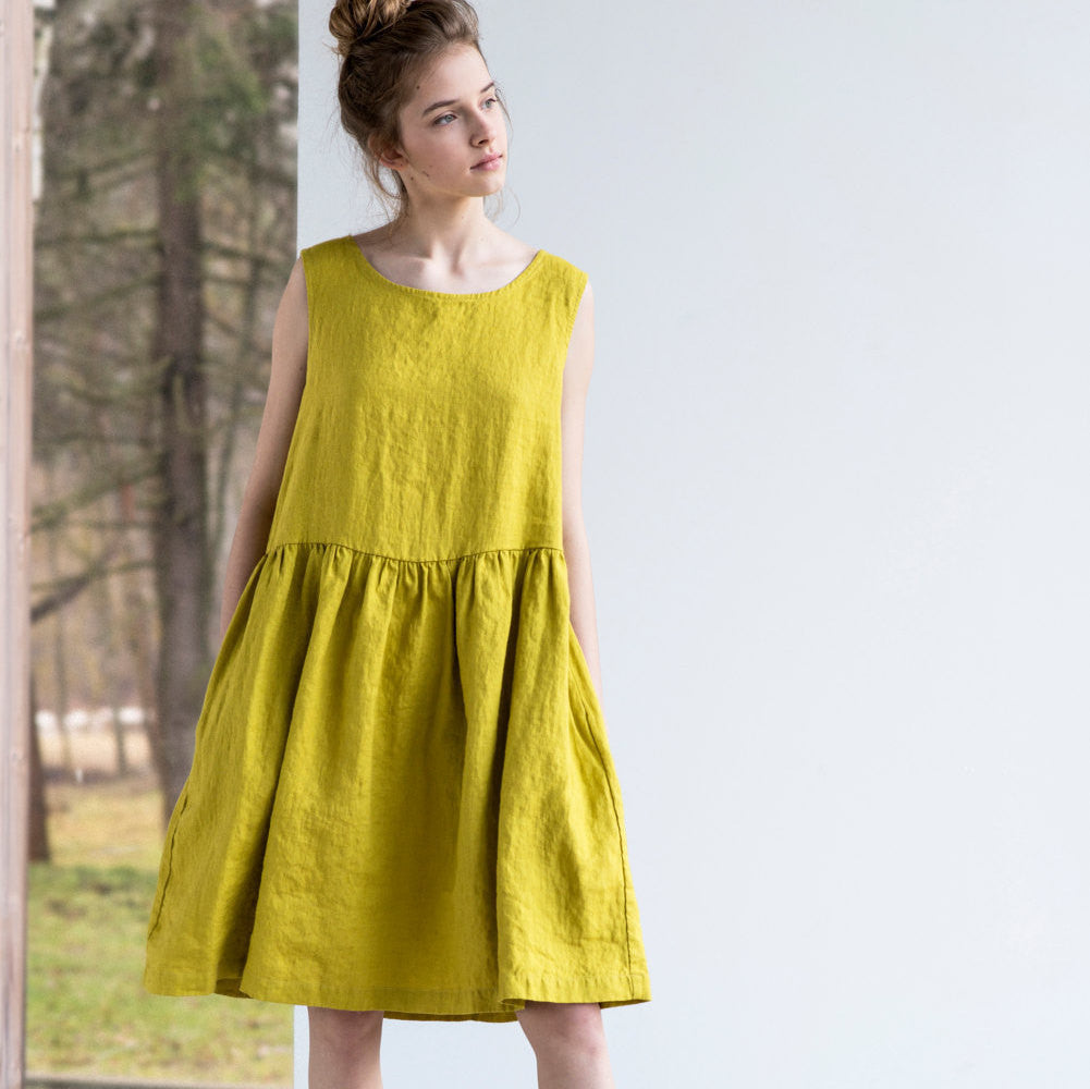 Nicole Simple Linen Dress