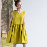 Nicole Simple Linen Dress
