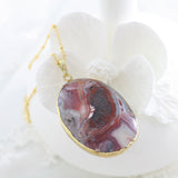 Adore Gemstone Collection - Agate Oval Necklace - Soul Made Boutique