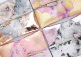 Dyed Watercolor Unique Leather Accents Clutch