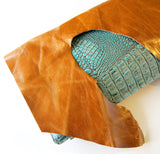 Statement Leather Hide Clutch