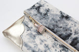 Dyed Watercolor Unique Leather Accents Clutch