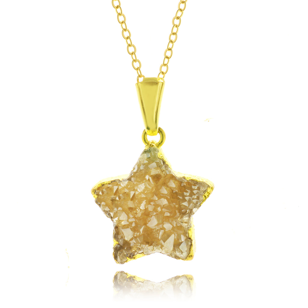 Adore Gemstone Collection - Druzy Star Necklace - Soul Made Boutique