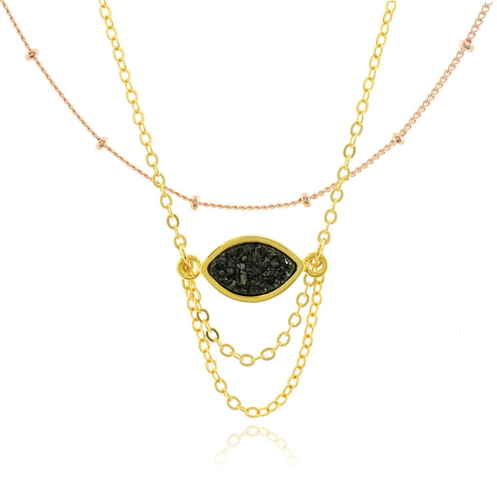Adore Gemstone Collection - Druzy Connector Necklace - Soul Made Boutique
