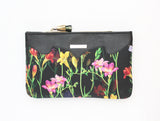 Floral Watercolor Unique Leather Accents Clutch