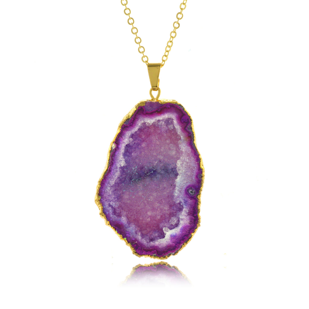 Adore Gemstone Collection - Druzy Raw Necklace - Soul Made Boutique