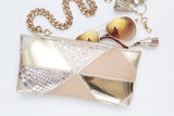 Geometric Prism Unique Leather Accents Pouch
