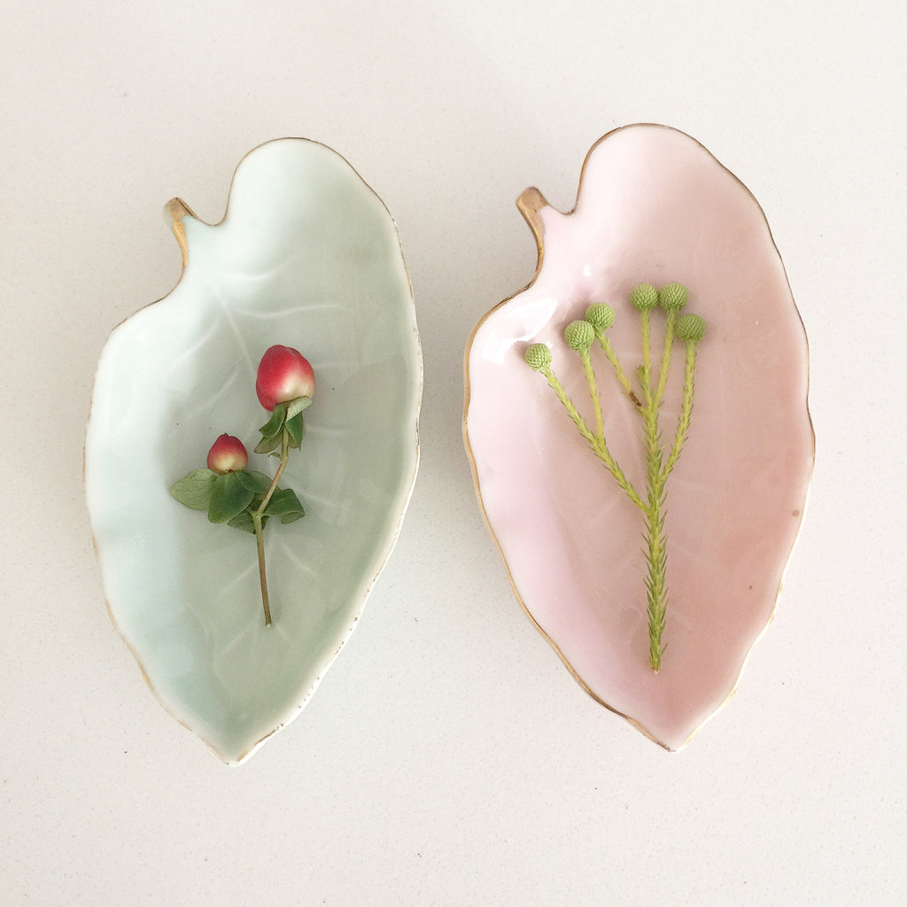 Pair of Leaf shaped Dishes