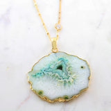 Adore Gemstone Collection - Agate Slice Necklace - Soul Made Boutique
