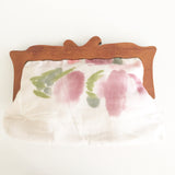 Wooden Handle Watercolor Abstract Clutch