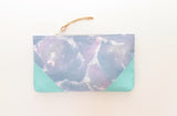 Watercolor Unique Leather Accents Clutch Pouch