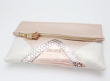 Geometric Unique Leather Accents Clutch
