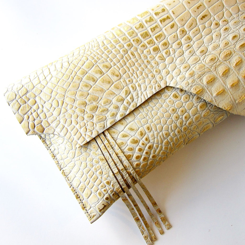 Statement Leather Hide Clutch