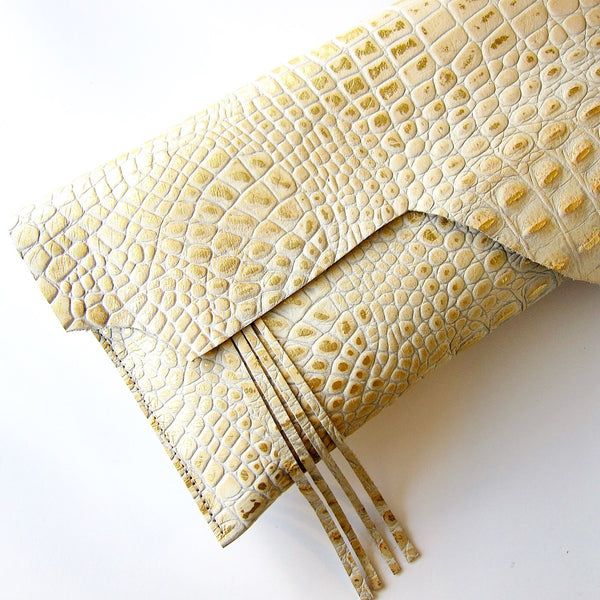 Statement Leather Hide Clutch