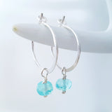 Adore Gems Collection - Sterling Silver Earrings Aqua Blue Moonstone