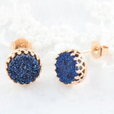 Adore Gemstone Collection - Druzy Round Pendant Earrings - Soul Made Boutique