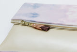 Dyed Watercolor Unique Leather Accents Clutch