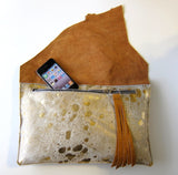 Statement Leather Hide Clutch