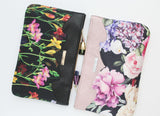 Floral Watercolor Unique Leather Accents Clutch