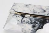 Dyed Watercolor Unique Leather Accents Clutch