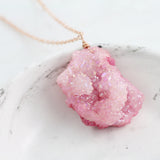 Adore Gemstone Collection - Druzy Raw Necklace - Soul Made Boutique