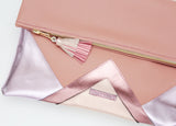 Geometric Unique Leather Accents Clutch