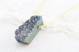 Adore Gemstone Collection - Druzy Vertical Bar Necklace - Soul Made Boutique
