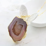 Adore Gemstone Collection - Agate Slice Necklace - Soul Made Boutique