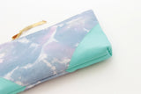 Watercolor Unique Leather Accents Clutch Pouch