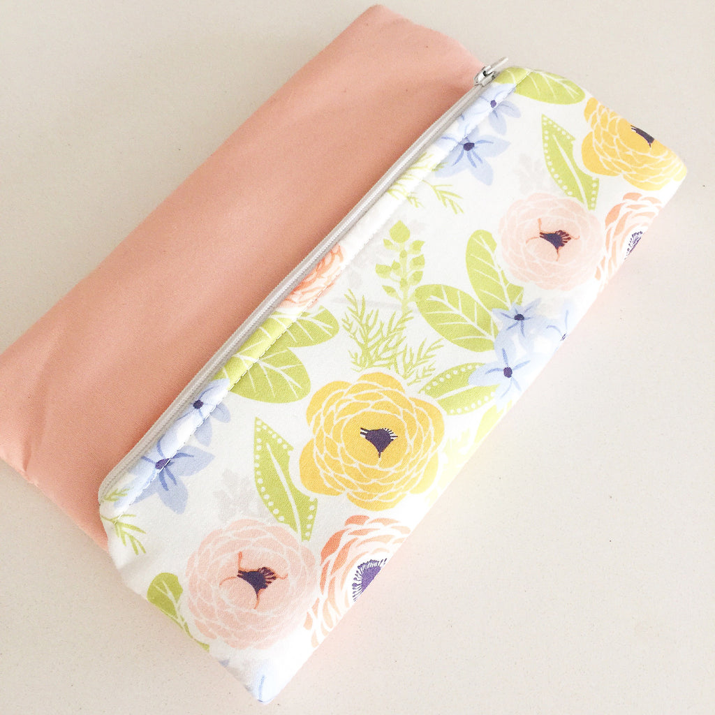 Simple Cotton Floral Clutch