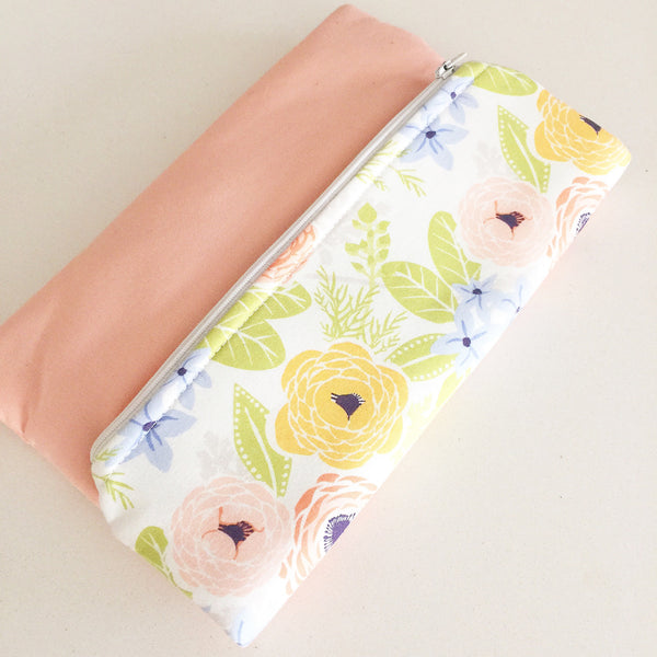 Simple Cotton Floral Clutch