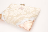Floral Lace Unique Leather Accents Clutch