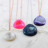 Adore Gemstone Collection - Druzy Teardrop Necklace - Soul Made Boutique