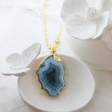 Adore Gemstone Collection - Agate Slice Necklace - Soul Made Boutique