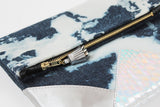 Dyed Watercolor Unique Leather Accents Clutch