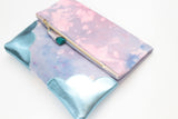 Dyed Watercolor Unique Leather Accents Clutch