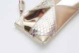 Geometric Prism Unique Leather Accents Pouch