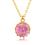 Adore Gemstone Collection - Druzy Round Pendant Necklace - Soul Made Boutique