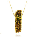 Adore Gemstone Collection - Druzy Vertical Bar Necklace - Soul Made Boutique
