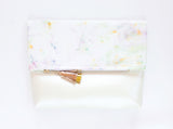 Dyed Watercolor Unique Leather Accents Clutch