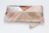 Geometric Prism Unique Leather Accents Pouch