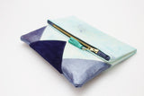 Dyed Watercolor Unique Leather Accents Clutch