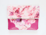 Dyed Watercolor Unique Leather Accents Clutch