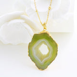 Adore Gemstone Collection - Agate Slice Necklace - Soul Made Boutique