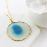 Adore Gemstone Collection - Agate Slice Necklace - Soul Made Boutique