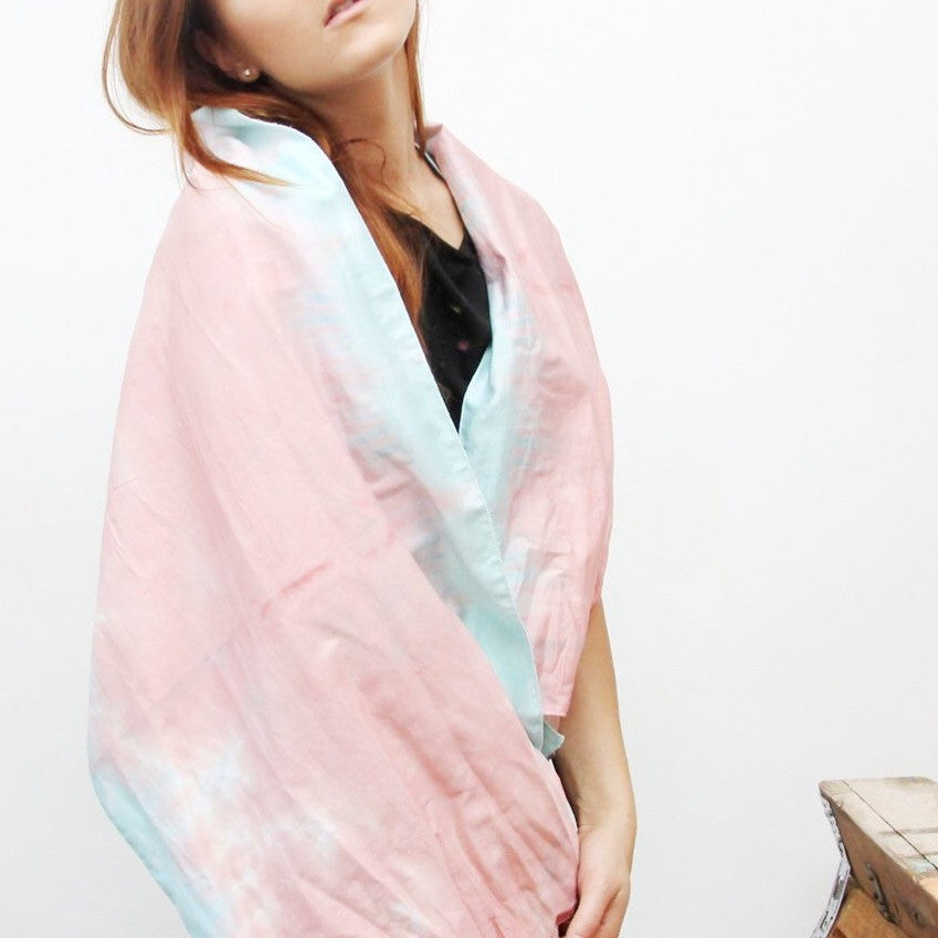 Watercolor Hand Dyed Unique Scarf