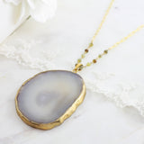 Adore Gemstone Collection - Agate Slice Necklace - Soul Made Boutique